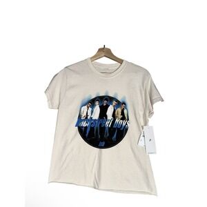 NEW Backstreet Boys BSB mens Sz XS White Short Sleeve Crew Neck Y2k 90s Holiday
